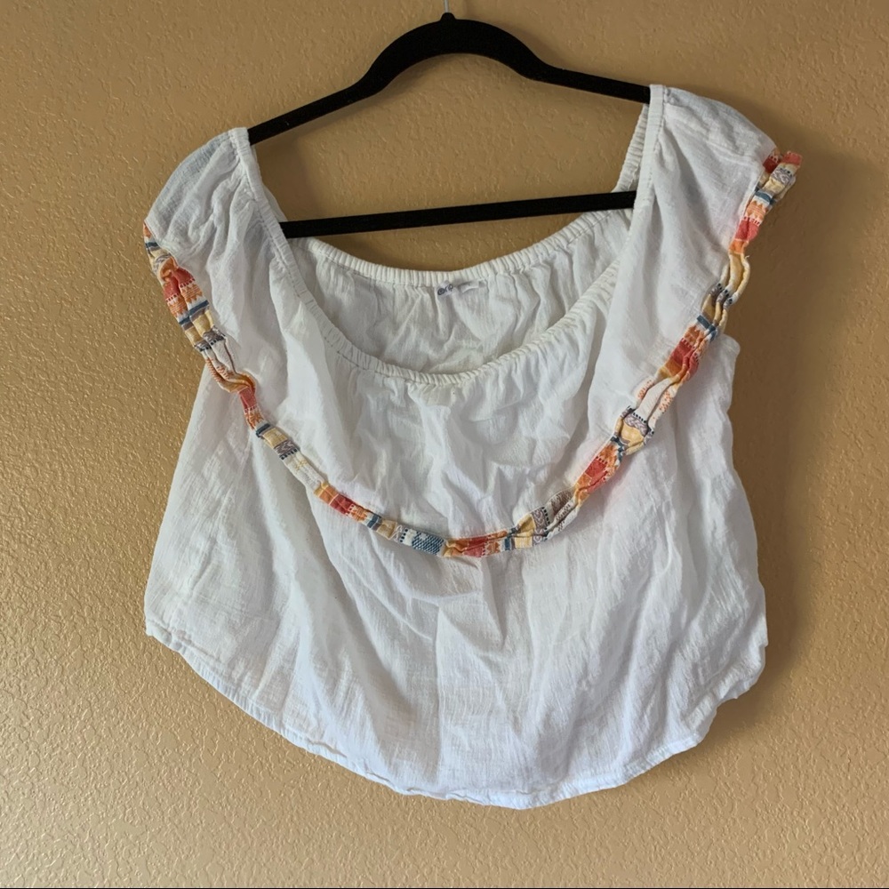 Rip Curl Women's Off The Shoulder White Top - Size Large